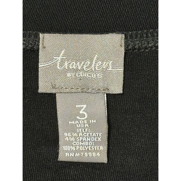 Chico's Travelers Black Polka Dot Blouse/Tunic, Size 3 - Picture 6 of 6